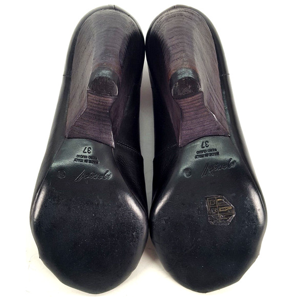 Marsèll Women's Trivellina Heeled Sandal 37, Smooth Black Leather Tapered Heel - Picture 12 of 13